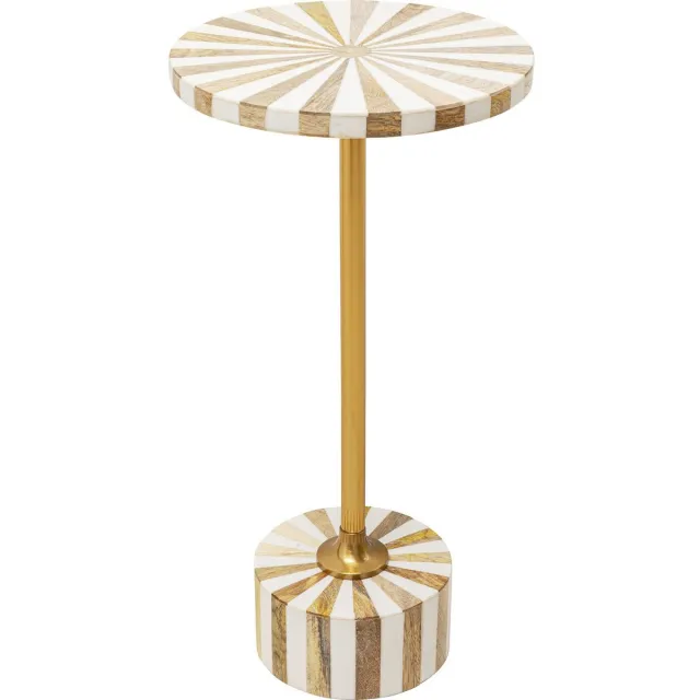 Kare Design Kare Bijzettafel Domero Cirque Gold White Ø25cm Bruin/Goud/Wit
