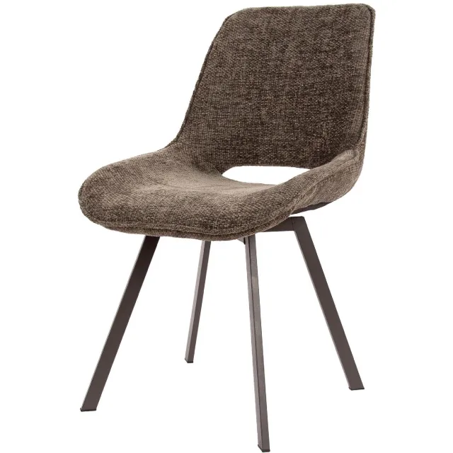 Set van 4 - Nest of Nora Draaibare eetkamerstoelen Eldan - Taupe Chenille