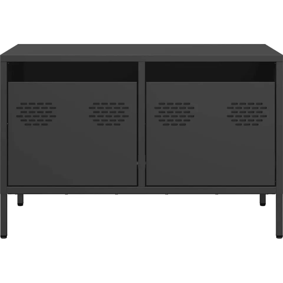 vidaXL Tv-meubel 68x39x43,5 cm koudgewalst staal zwart, foto 4