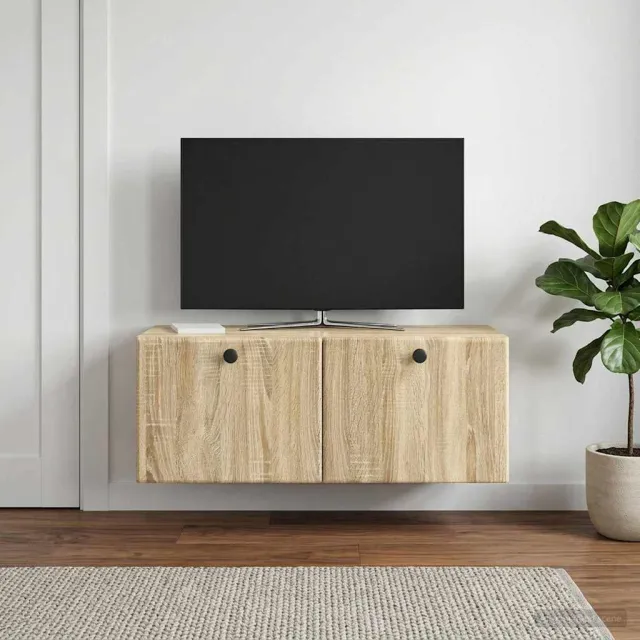 vidaXL Wandbeugel TV-kast 78,5 x 31 x 30 cm Sonoma Eiken Bewerkt hout Bruin