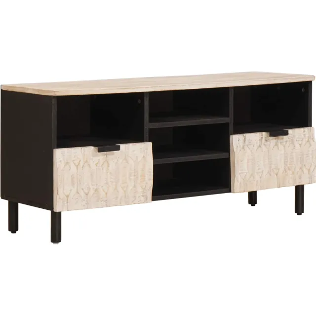 vidaXL TV-kast Witte Was Afwerking 100 x 33 x 46 cm Massief Mango Hout