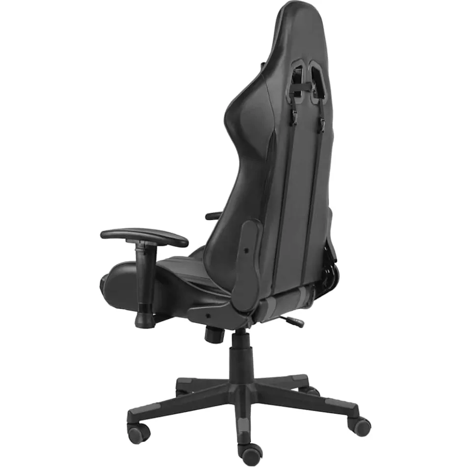 vidaXL Gamestoel draaibaar PVC grijs, foto 3