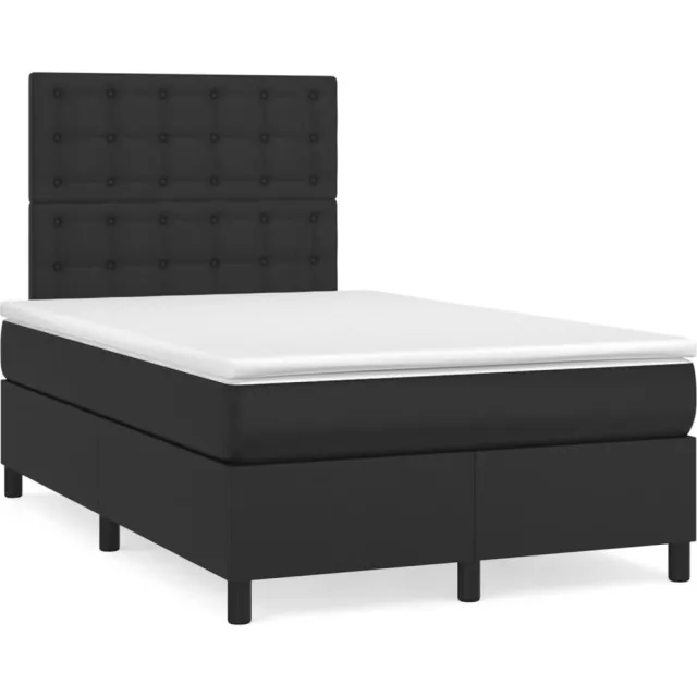vidaXL Boxspring met matras en LED kunstleer zwart 120x190 cm