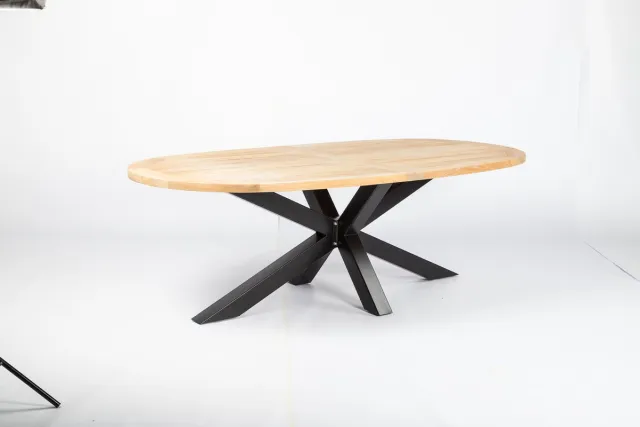 Belito Tuinmeubelen Belito Mees - Ovale teakhouten Tuintafel 200 x 120 cm Zwart