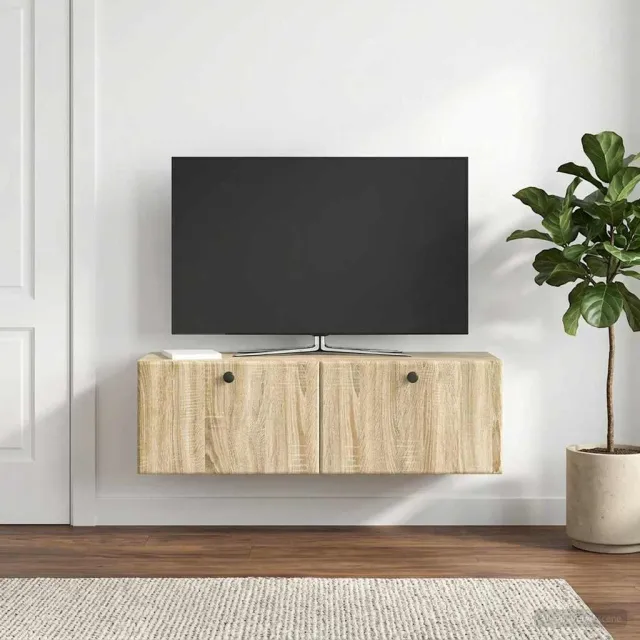 vidaXL Wandbeugel TV-kast 98 x 31 x 30 cm Sonoma Eiken Bewerkt hout Bruin