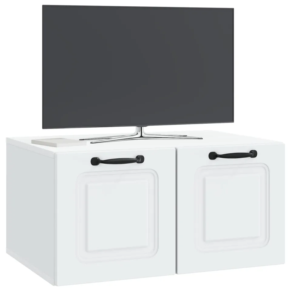 vidaXL Wandbeugel TV-kast Wit 59,5 x 41 x 30 cm Bewerkt hout