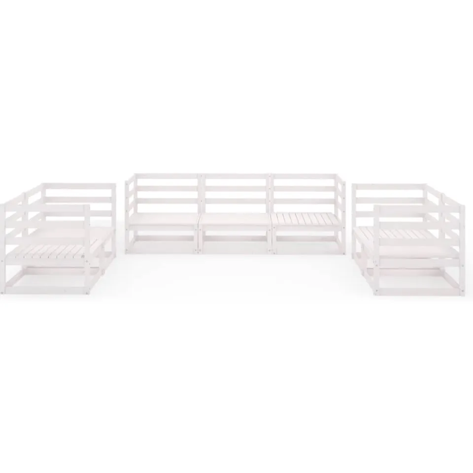 vidaXL 7-delige Loungeset massief grenenhout wit