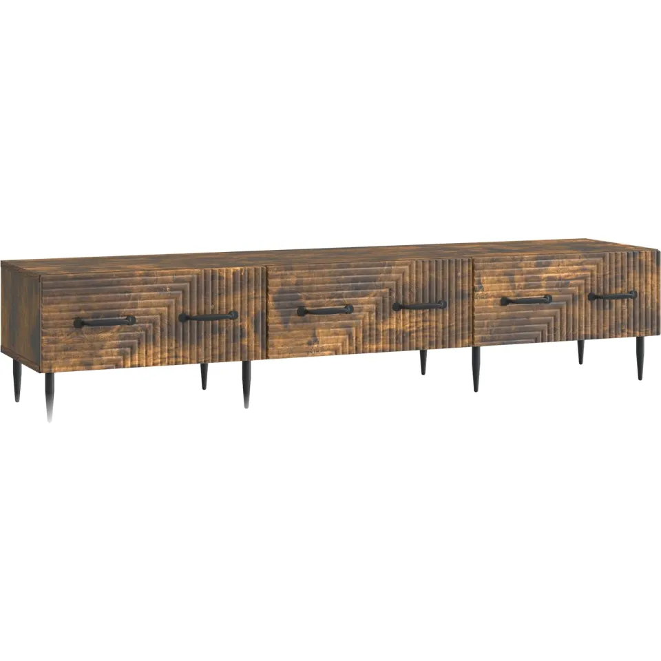vidaXL TV-kast met lade Gerookt eiken 147 x 34,5 x 30 cm Bewerkt hout, foto 3