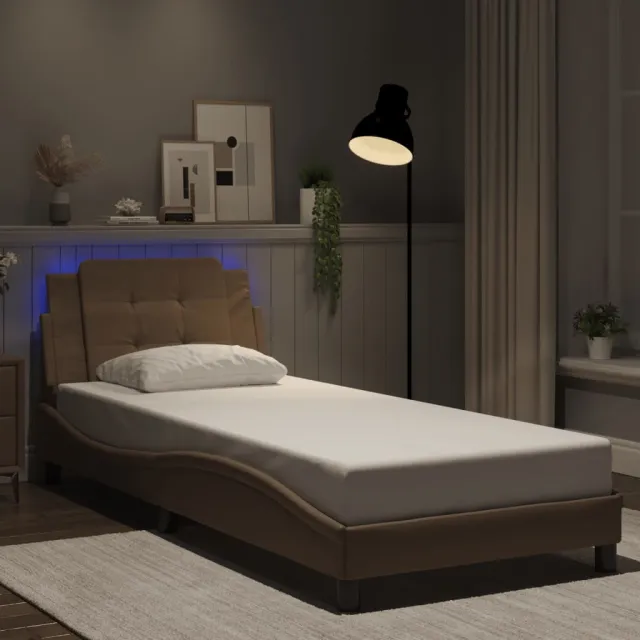 vidaXL Bedframe met LED zonder matras "Zadar" cappuccino 100x200 cm Bruin