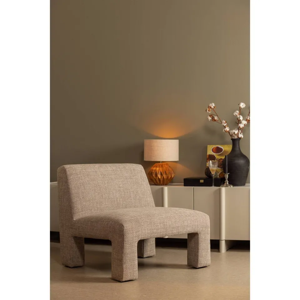 WOOOD Lavid Fauteuil - Polyester - Naturel - 73x74x84, foto 2
