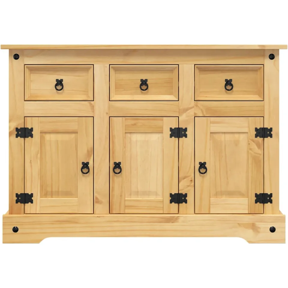 vidaXL Dressoir "Corona" Bruin 112x44x78 cm Massief Hout Mexicaans Dennenhout