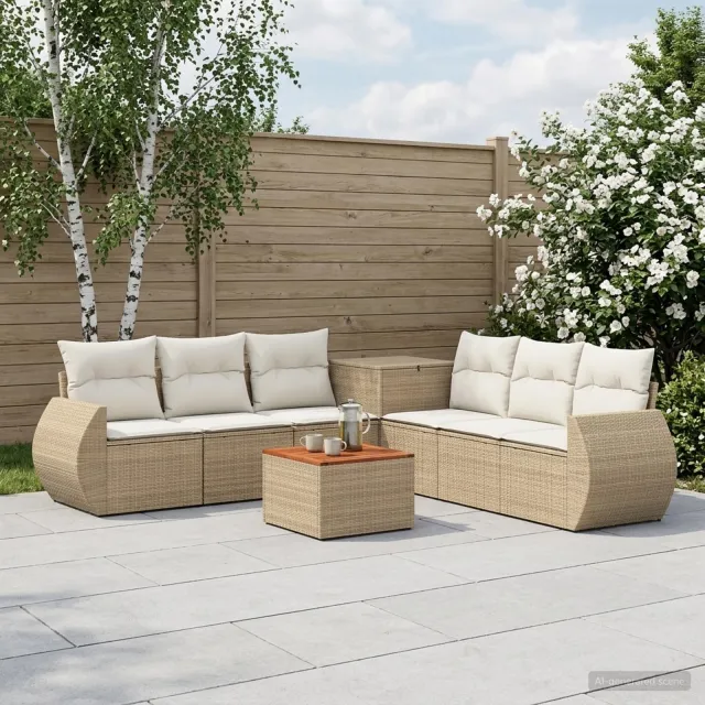 vidaXL Bankstel 8 st Beige en Crème Wit 55 x 55 x 37 cm