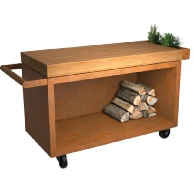 Ofyr Mise en Place Table Corten 135 PRO Teakhout Grijs
