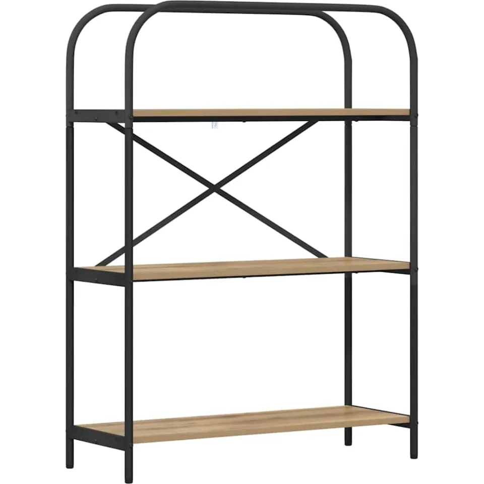 vidaXL Boekenkast 3-laags 80 x 30 x 109 cm Bewerkt hout Artisan Eiken, foto 4