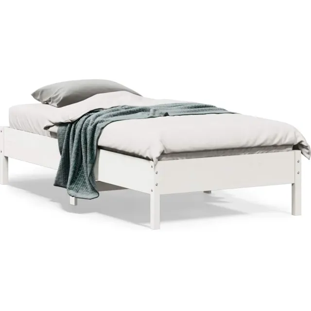 vidaXL Bedframe zonder matras massief grenenhout wit 90x190 cm
