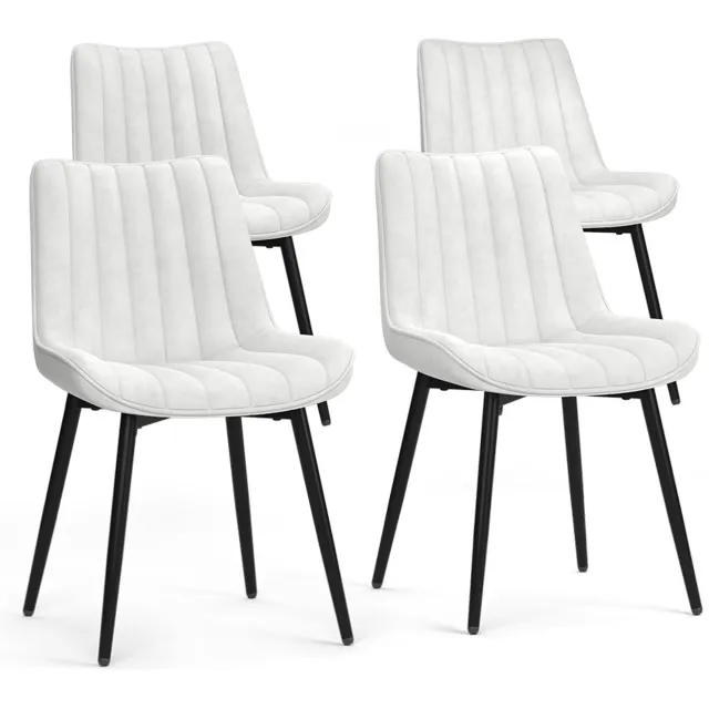 Vicco Eetkamerstoel Ravlo, Beige/Zwart, 51 x 57 cm Set van 4