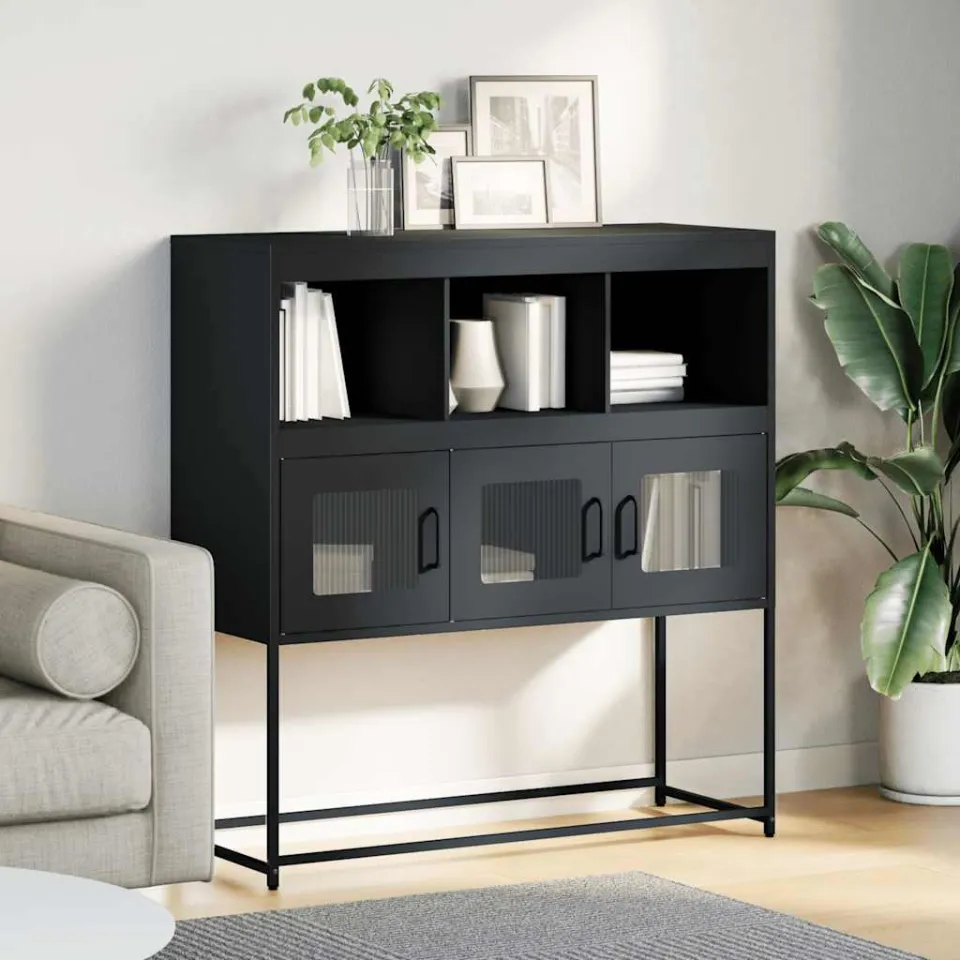 vidaXL Dressoir 100,5x39x107 cm koudgewalst staal antracietkleurig, foto 2