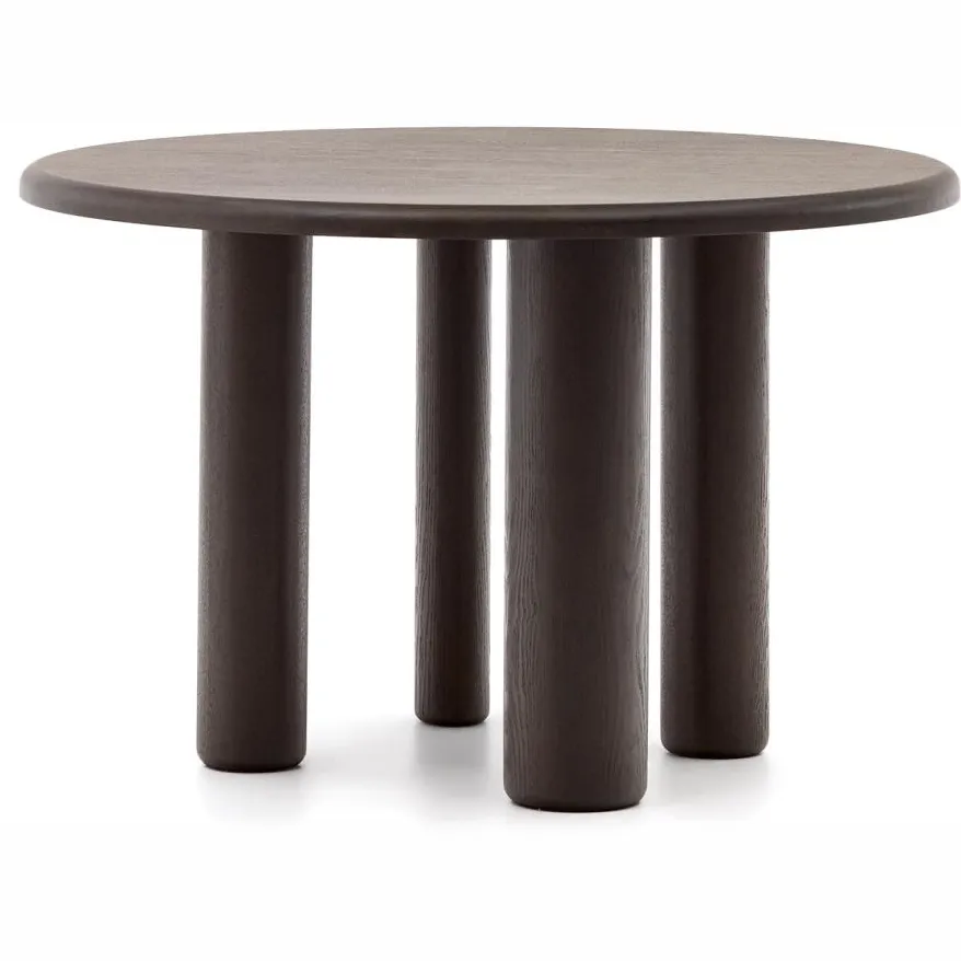 Kave Home Ronde Eettafel 'Mailen' Essen, 120cm, kleur Donkerbruin