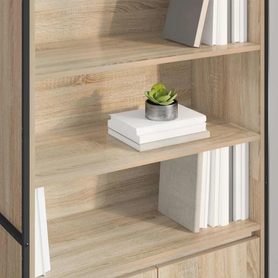 vidaXL Hoge Kasten Sonoma 79 x 36 x 200 cm Bewerkt hout bruin, foto 3