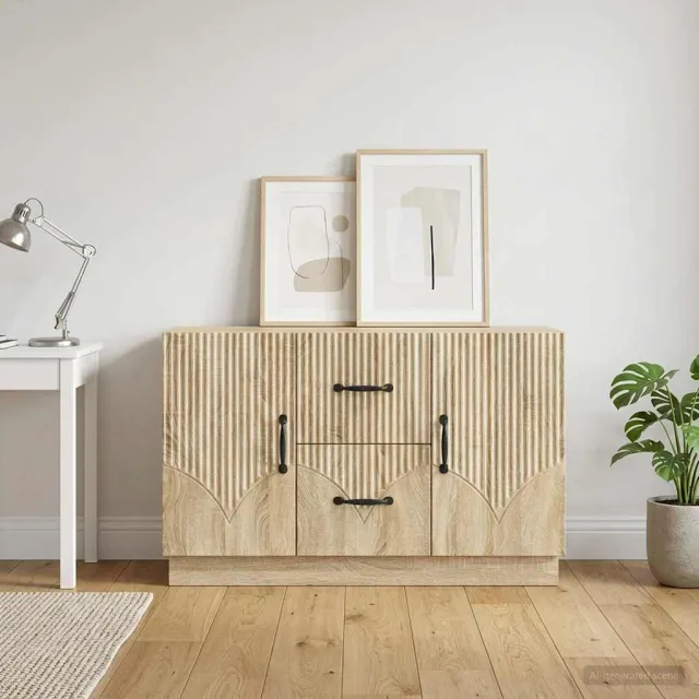 vidaXL Dressoir Sonoma Eiken 89 x 34,5 x 57 cm Bewerkt hout, foto 2