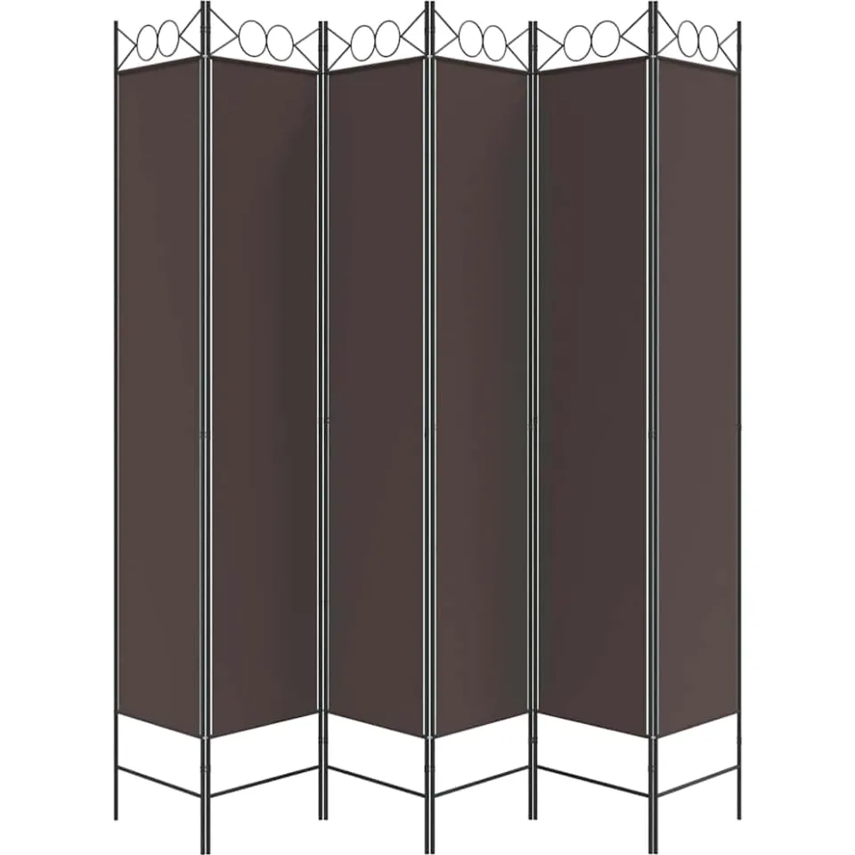 vidaXL Kamerscherm met 6 panelen 300x220 cm stof bruin, foto 4