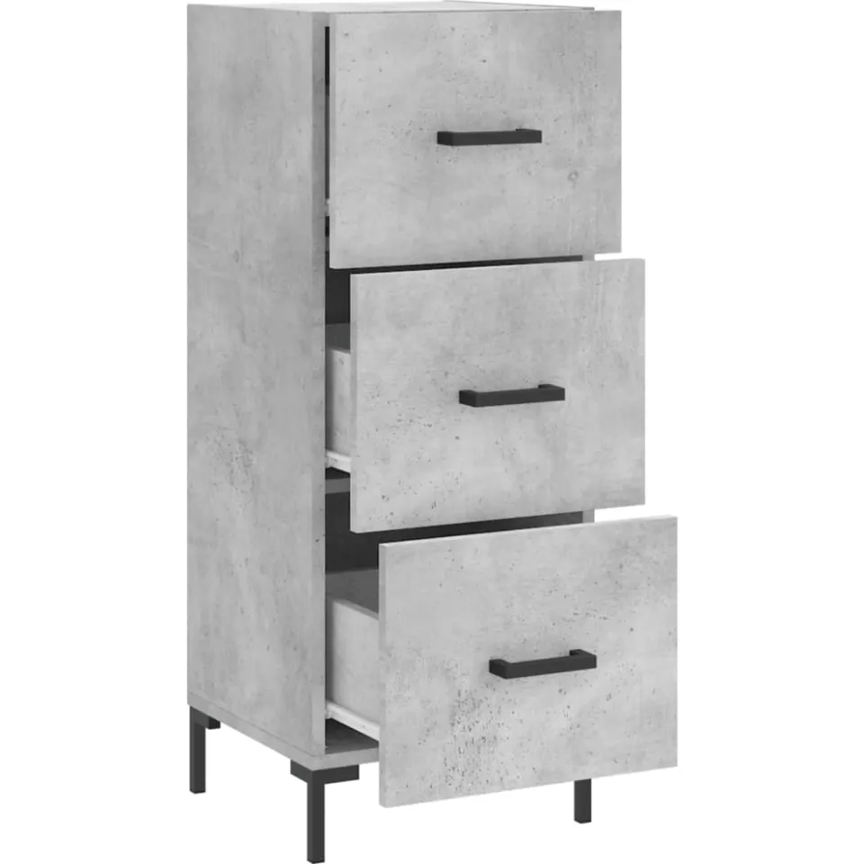 vidaXL Dressoir 34,5x34x90 cm bewerkt hout betongrijs grijs