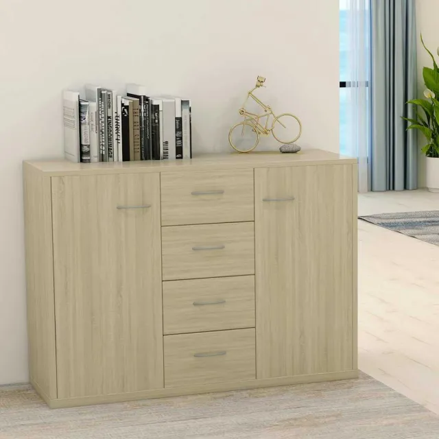 vidaXL Dressoir 88x30x65 cm bewerkt hout sonoma eikenkleurig, foto 2