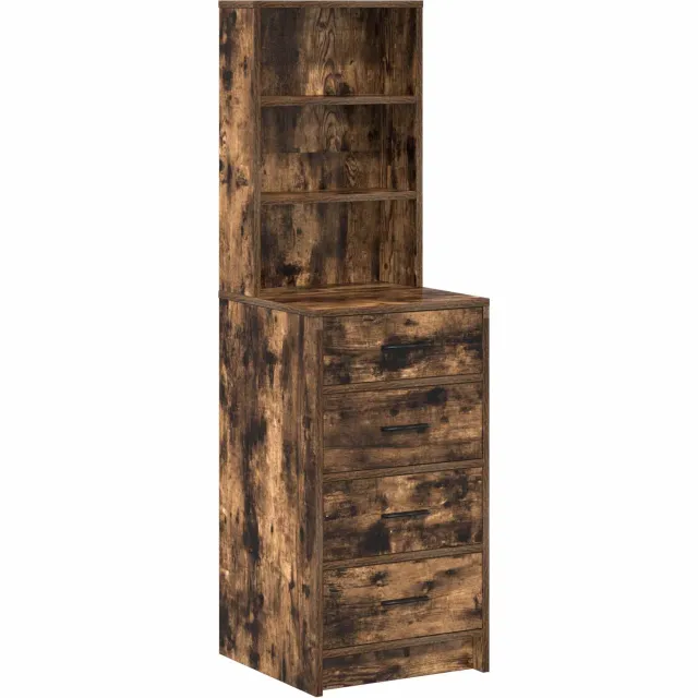 vidaXL Highboard Gerookt eiken 40 x 41 x 135 cm Bewerkt hout Bruin