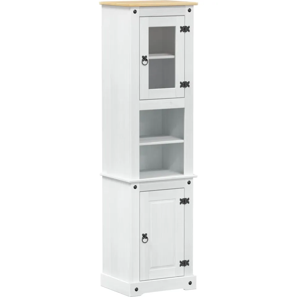vidaXL Badkamerkast Wit 50 x 40 x 185 cm Massief grenenhout, foto 3