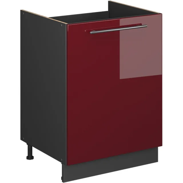 Vicco Wastafelkast Fame-Line, Bordeauxrode hoogglans/Antraciet, 60 cm