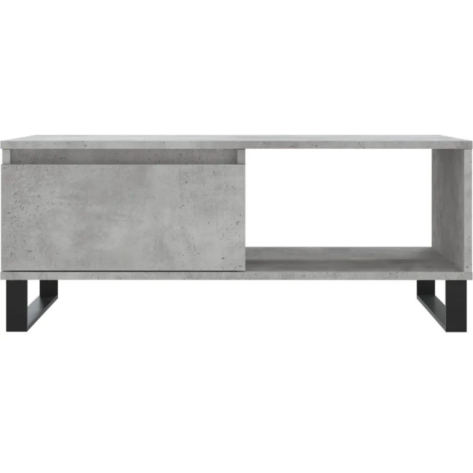 vidaXL Salontafel 90x50x36,5 cm bewerkt hout betongrijs grijs, foto 3