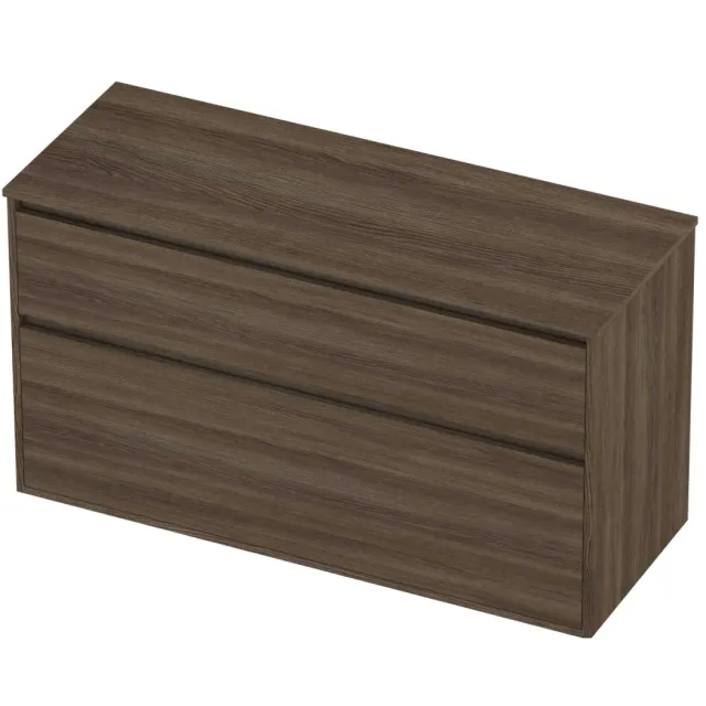 Proline Deck Badmeubelset Greeploos Asymmetrisch Kader 2 Laden 120x46x67 cm Vital Oak Eiken