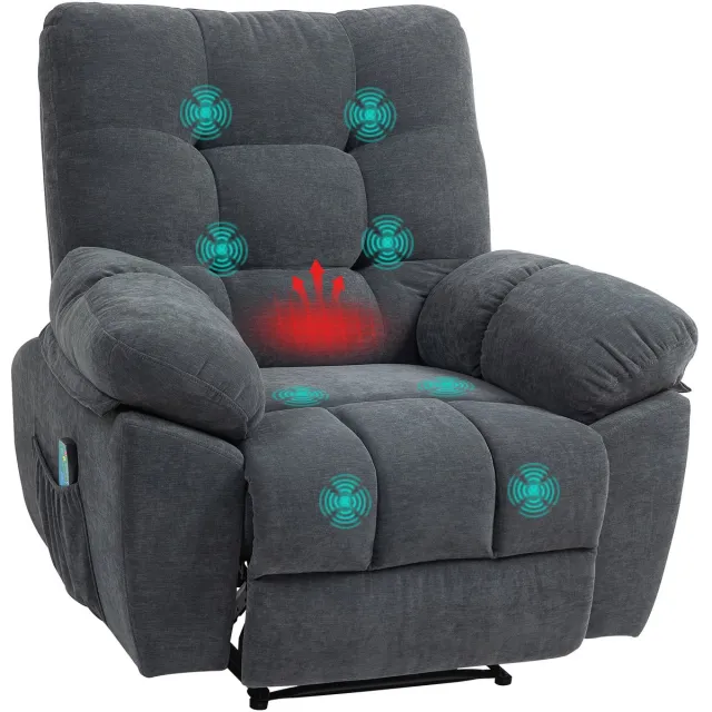 GranMaison Relaxfauteuil - Relaxzetel - Relaxstoel - Fauteuil - Stoel - Met armleuning - Voor één Persoon - Donkergrijs