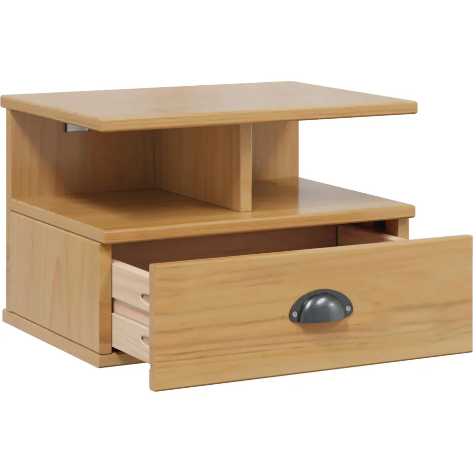 vidaXL Nachtkastje HILL Honingbruin 40 x 31 x 27 cm Massief grenenhout bruin, foto 4