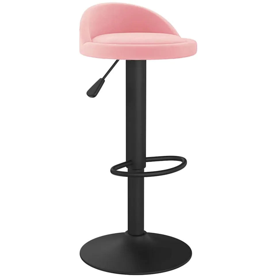 vidaXL Barkrukken 2 st fluweel roze