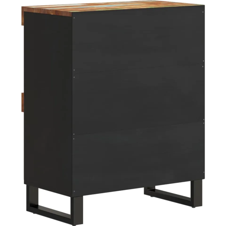 vidaXL Bijzetkast 60x33x75 cm massief gerecycled hout meerkleurig, foto 4