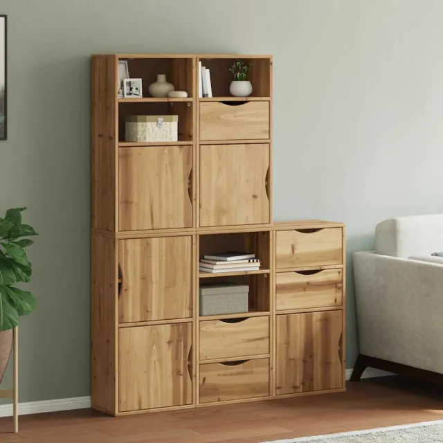 vidaXL Bijzetkasten 5 st "ODDA" 40x24x79 cm massief grenenhout Bruin