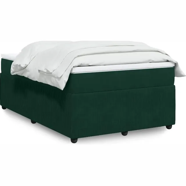 vidaXL Boxspring met matras fluweel donkergroen 120x200 cm groen