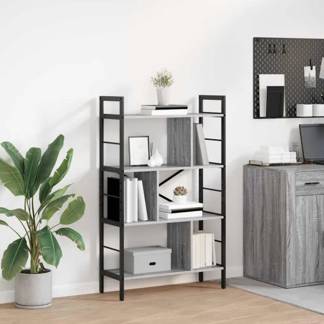 vidaXL Boekenkast Grijs Sonoma 75 x 30 x 123,5 cm Bewerkt hout 7-laags