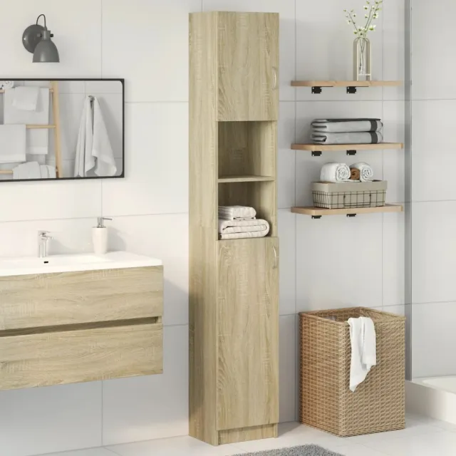 vidaXL Badkamerkast 32x25,5x190 cm spaanplaat sonoma eikenkleurig Bruin