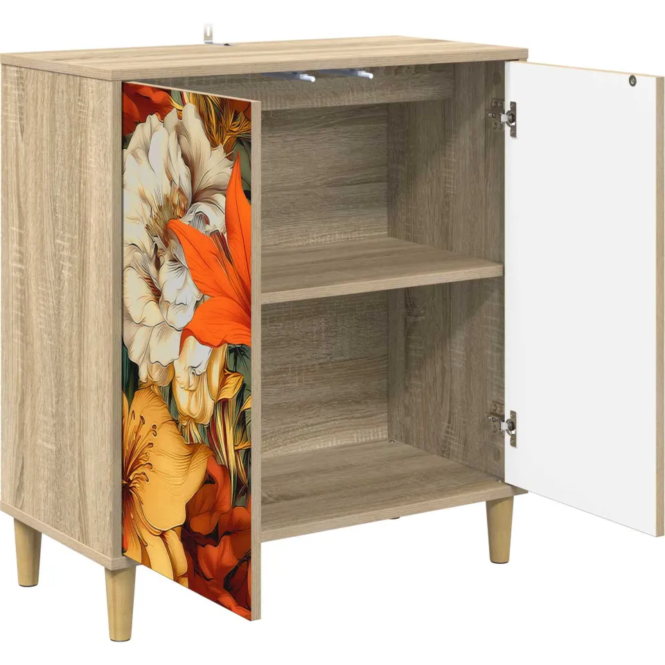 vidaXL Dressoir GENNEP Sonoma 69 x 33 x 75 cm Bewerkt hout bruin