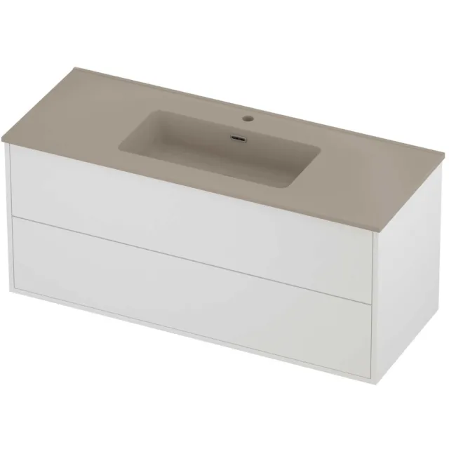 Proline Tribute Badmeubelset Porselein Elegant 1 Kraangat 120x46x54 cm Mat Crème Cotton Mat White Mat Wit