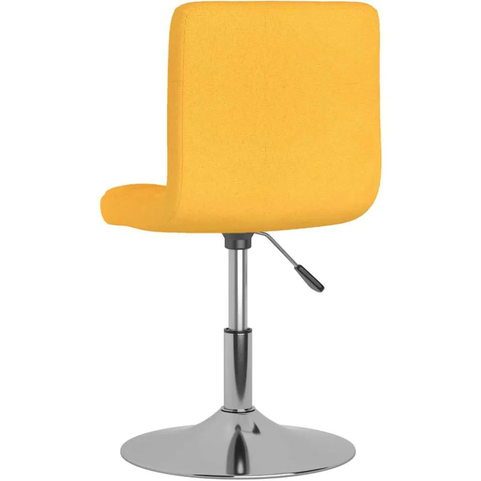vidaXL Eetkamerstoelen draaibaar 4 st stof geel, foto 3
