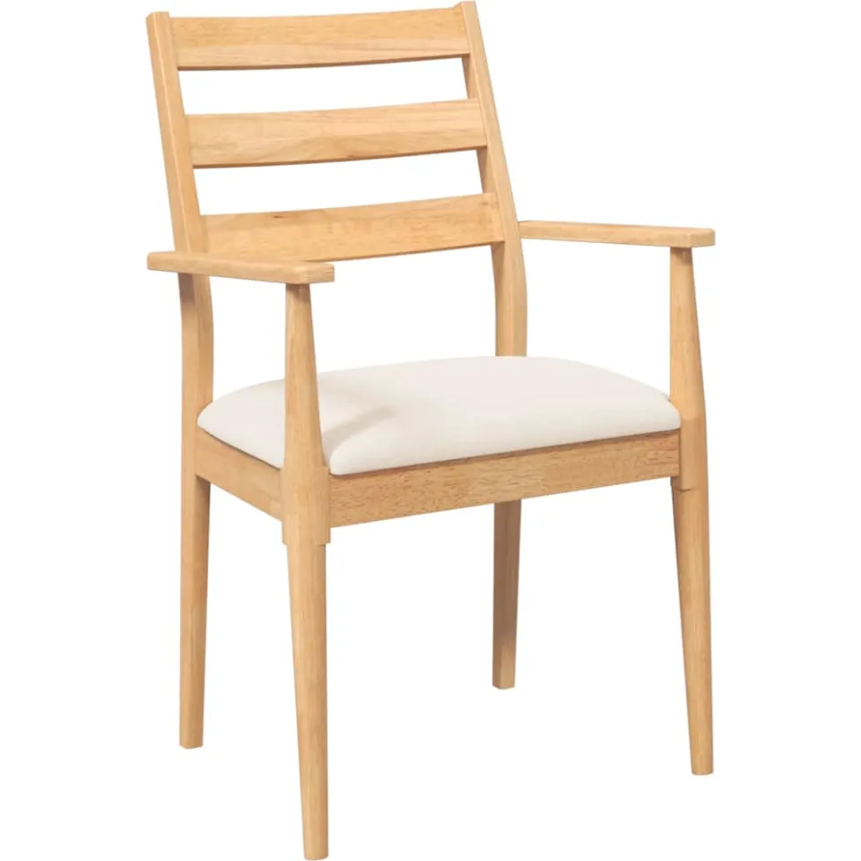 vidaXL Eetkamerstoelen met kussens 2 stuks massief hout rubber bruin, foto 4