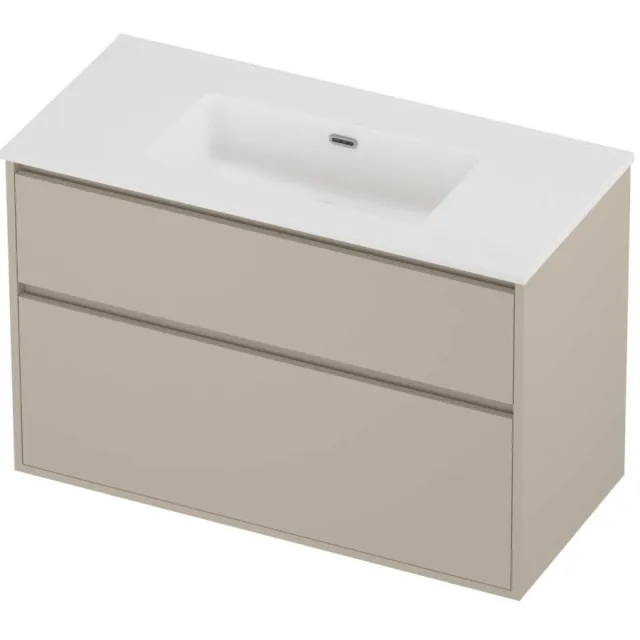 Proline Tribute Badmeubelset Porselein Elegant 100x46x67 cm Mat White Soft Linen Beige
