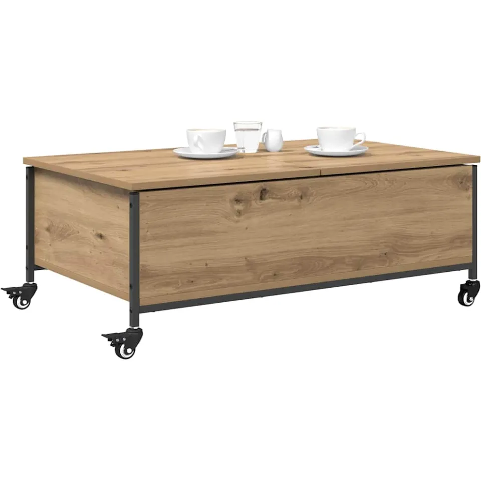 vidaXL Salontafel Artisan Eiken 91 x 55 x 32 cm Bewerkt hout Bruin