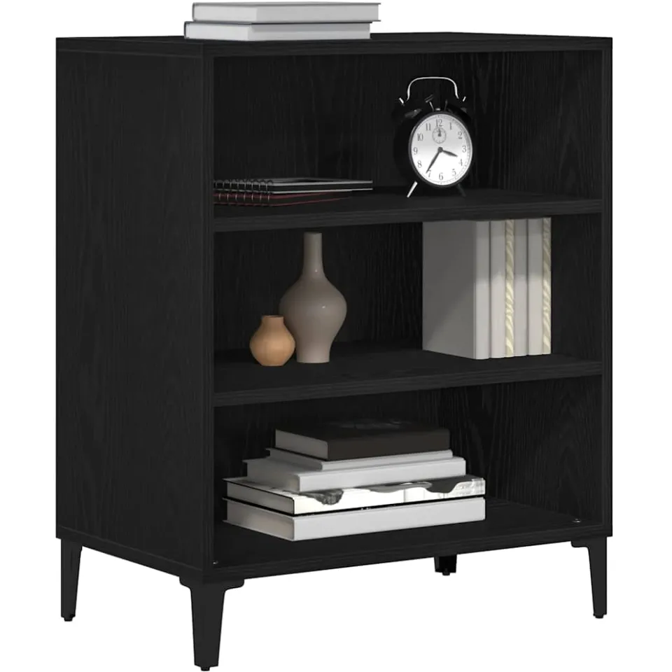 vidaXL Dressoir Zwart Eiken 57 x 35 x 70 cm Bewerkt hout