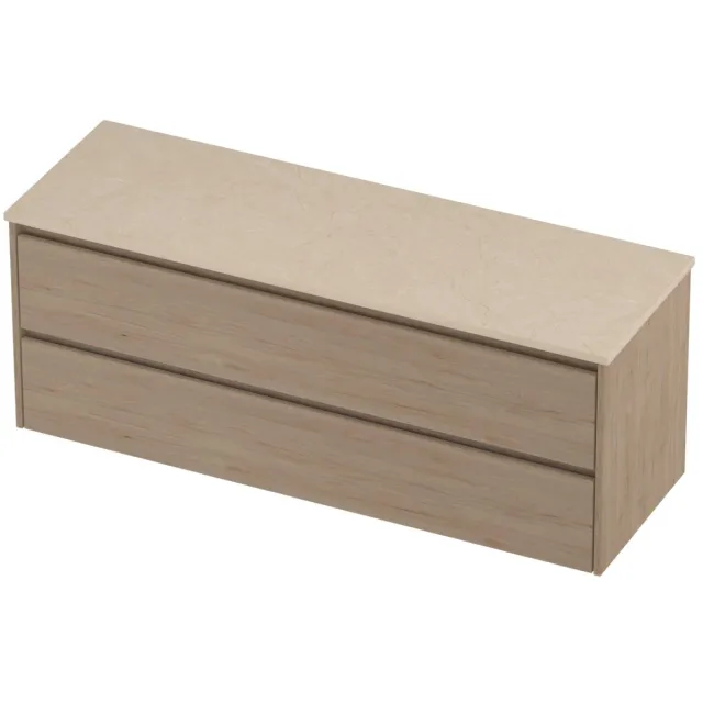 Proline Deck Badmeubelset Hardsteen Symmetrisch 140x46x55 cm Sand Stone Ideal Oak Eiken