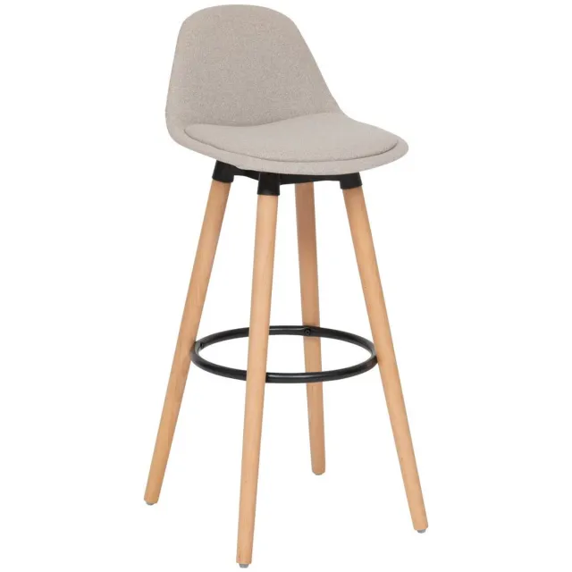 Atmosphera Créateur d'intérieur® MAXON barkruk van stof en beukenhout Beige