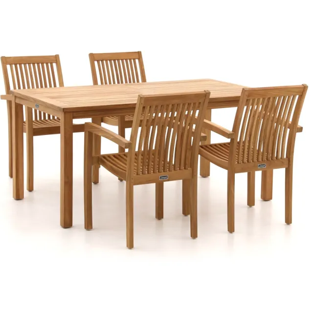 Sunyard Furniture Sunyard Jakarta/Liverpool 160cm dining tuinset 5-delig stapelbaar bruin, foto 2